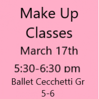 Make Up Class March 17th Ballet Cecchetti Gr 5-6