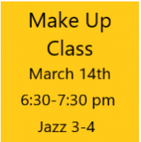 Make Up Class March 14th Jazz 3-4