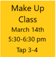Make Up Class March 14th Tap 3-4